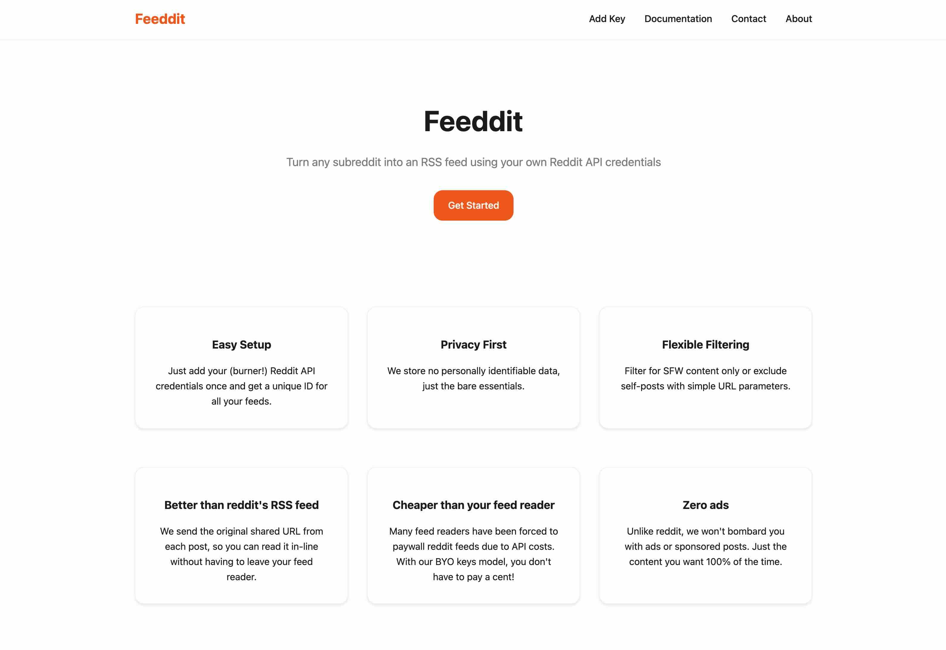 Feeddit website - custom Reddit RSS feed builder built by Midlware